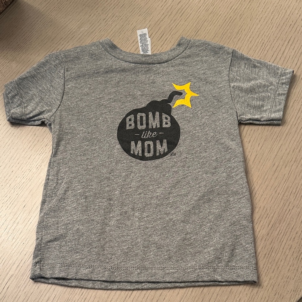 Gray Kids T-Shirt with Bomb Graphic
